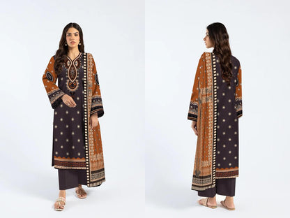 3 Pcs Women's Unstitched Printed Suit
