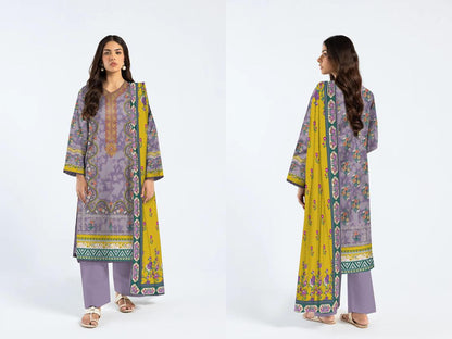3 Pcs Women's Unstitched Printed Suit