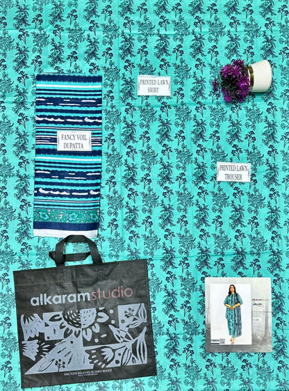 3 Pcs Women's Unstitched Printed Suit