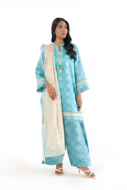 3 Pcs Women's Unstitched Printed Suit