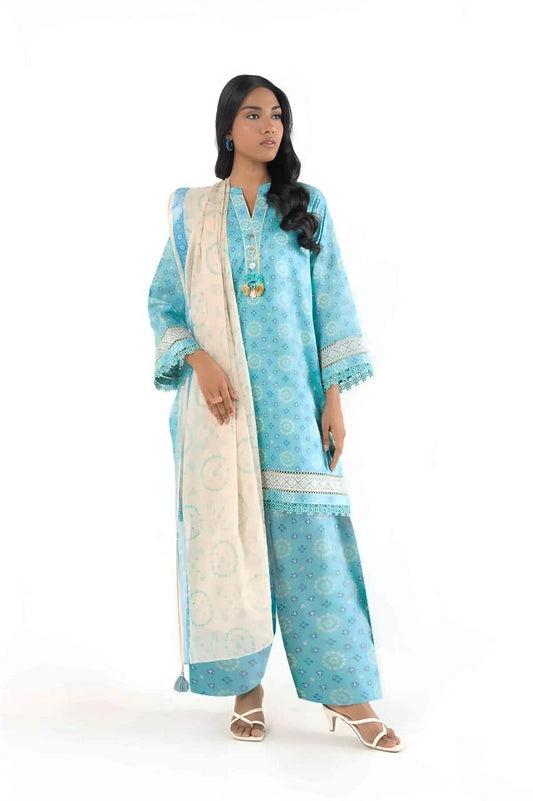 3 Pcs Women's Unstitched Printed Suit
