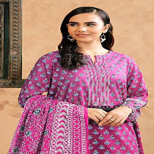 3 Pcs Women's Unstitched Lawn Printed Suit