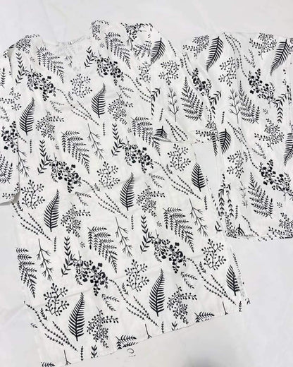 Stylish Women's Stitched Printed Shirt and Trouser Set, 2 Pcs, Arabic Linen