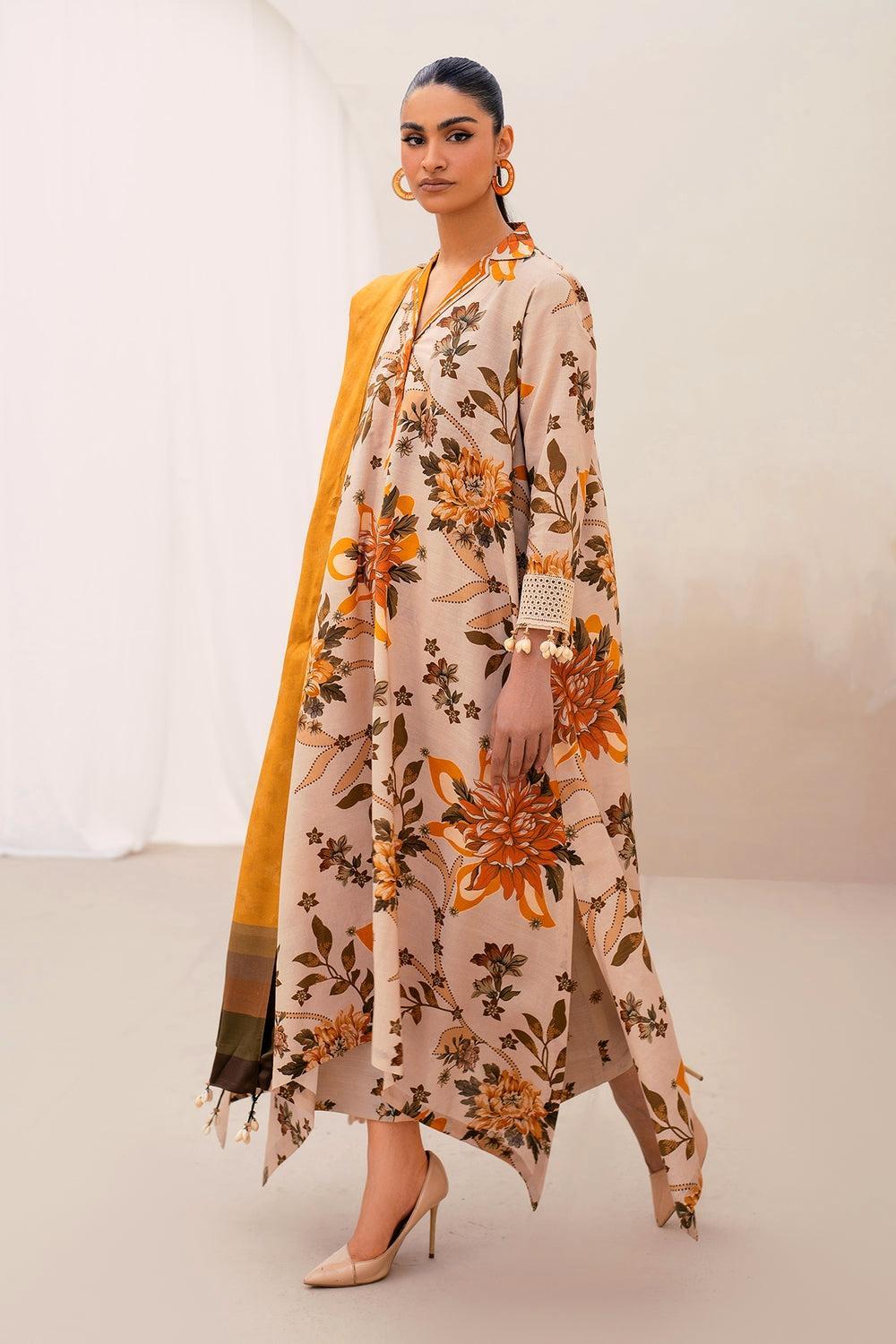 3 Pcs Women's Unstitched Digital Print Suit
