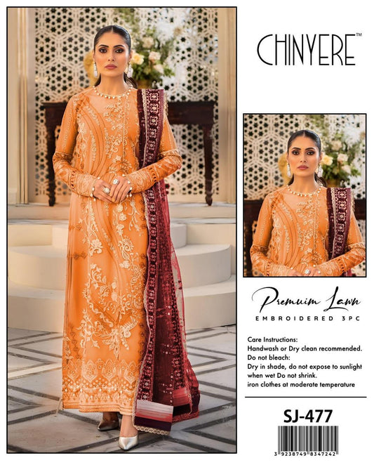Chinyere 3 Pcs Women's Unstitched Embroidered Suit