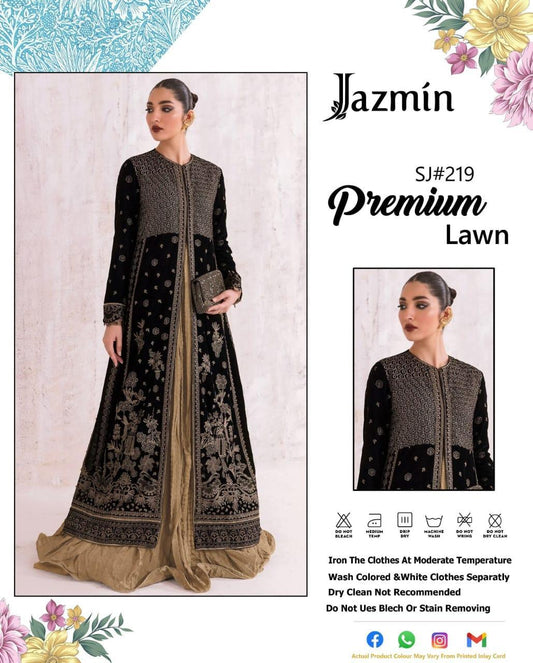 3 Pcs Women's Unstitched Embroidered Suit