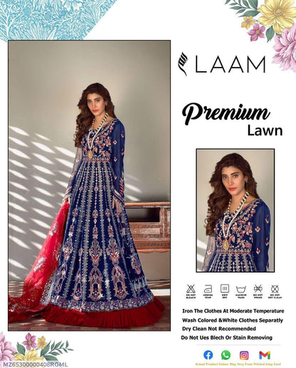 3 Pcs Women's Unstitched Embroidered Suit