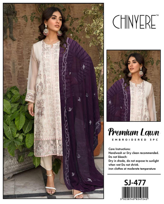 Chinyere 3 Pcs Women's Unstitched Embroidered Suit