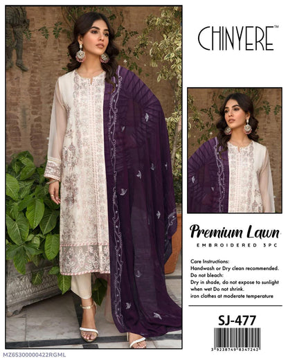 Chinyere 3 Pcs Women's Unstitched Embroidered Suit