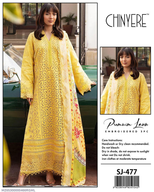 Chinyere 3 Pcs Women's Unstitched Chikankari Embroidered Suit