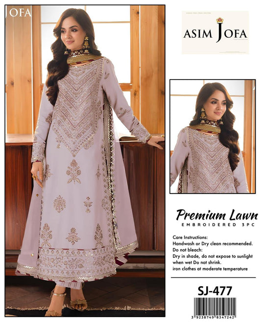 Asim Jofa 3 Pcs Lawn Embroidered Suit