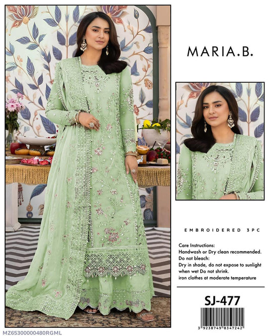 Maria B 3 Pcs Women's Unstitched Embroidered Suit