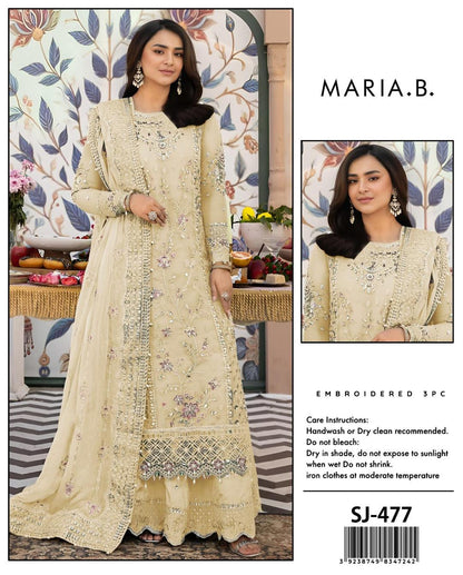 Maria B 3 Pcs Women's Unstitched Embroidered Suit