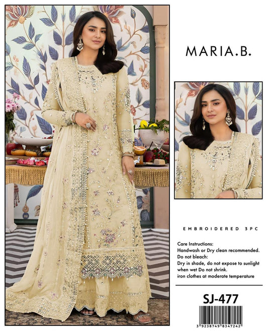 Maria B 3 Pcs Women's Unstitched Embroidered Suit