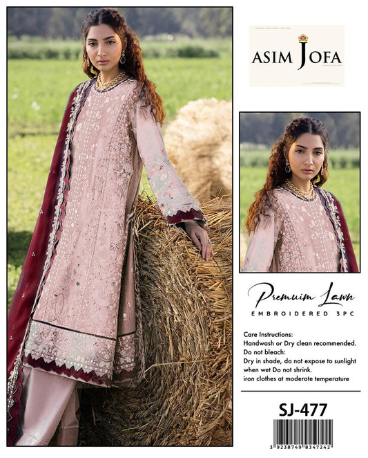 Asim Jofa 3 Pcs Lawn Embroidered Suit