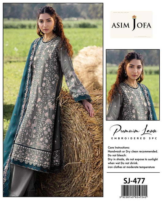 Asim Jofa 3 Pcs Lawn Embroidered Suit