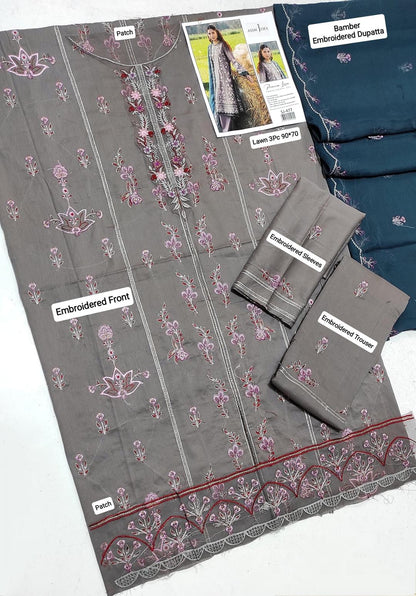 Asim Jofa 3 Pcs Lawn Embroidered Suit