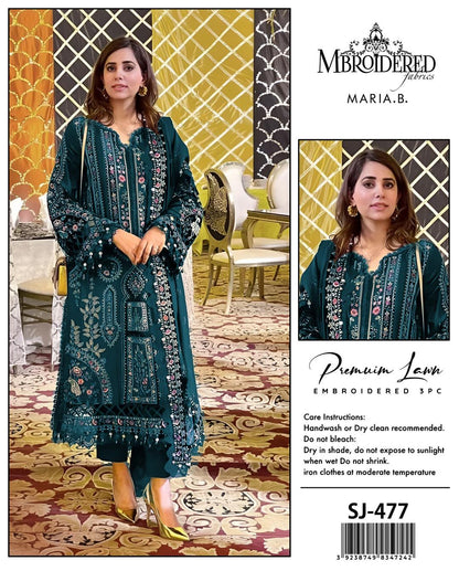 Maria B 3 Pcs Women's Unstitched Embroidered Suit