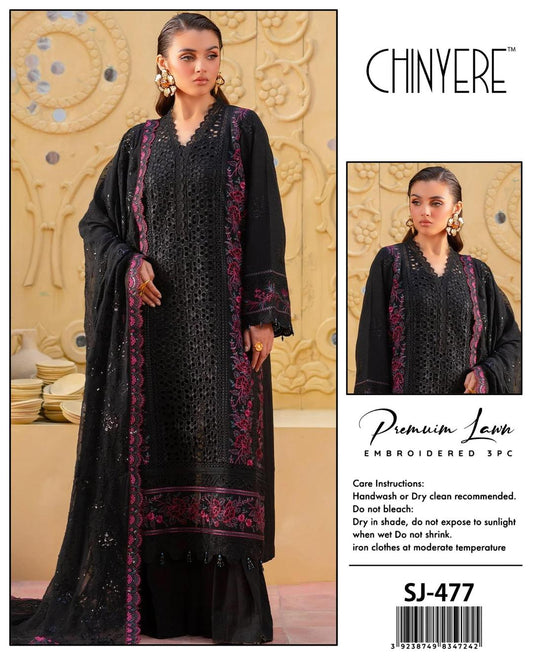 Chinyere 3 Pcs Women's Unstitched Chikankari Embroidered Suit