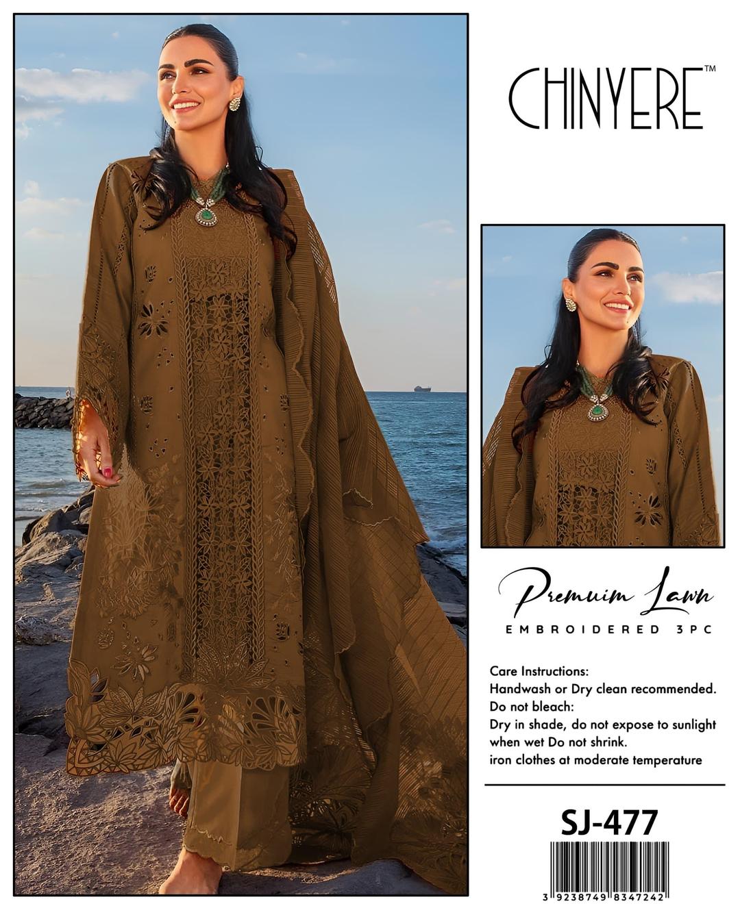 Chinyere 3 Pcs Women's Unstitched Chikankari Embroidered Suit