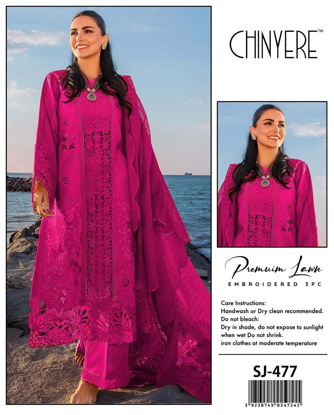 Chinyere 3 Pcs Women's Unstitched Chikankari Embroidered Suit