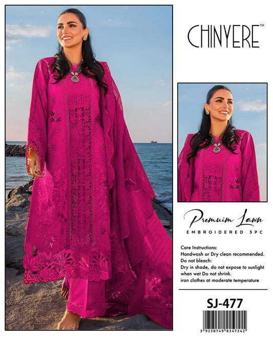 Chinyere 3 Pcs Women's Unstitched Chikankari Embroidered Suit