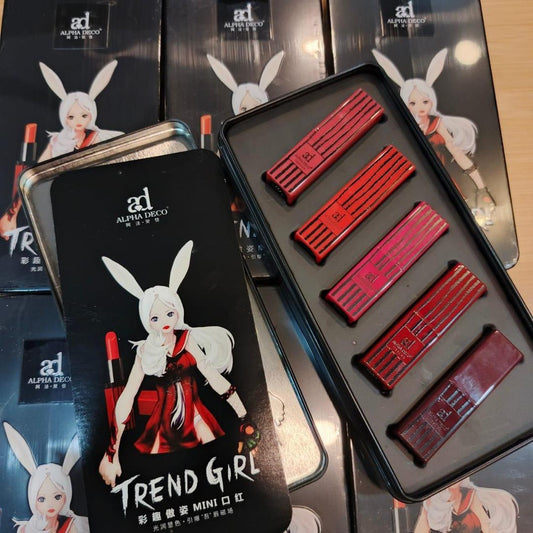 Korean Mini Lipsticks Pack – 5 Pcs Shades Of Red Collection