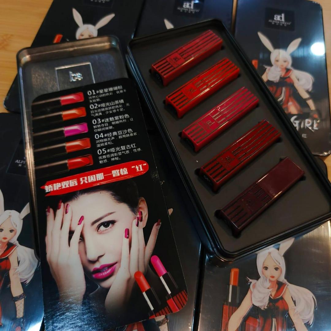 Korean Mini Lipsticks Pack – 5 Pcs Shades Of Red Collection