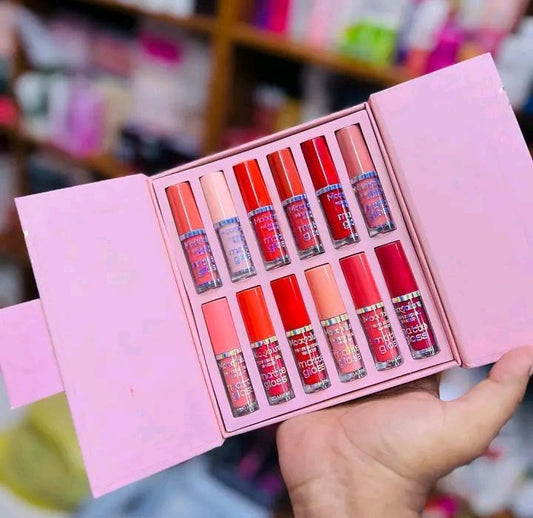 12 Pcs Mocallure Velvety Texture Lip Gloss Pack