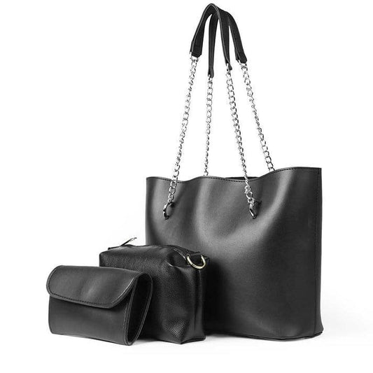Women's PU Leather Hand Bag Set - 3 Pcs Collection