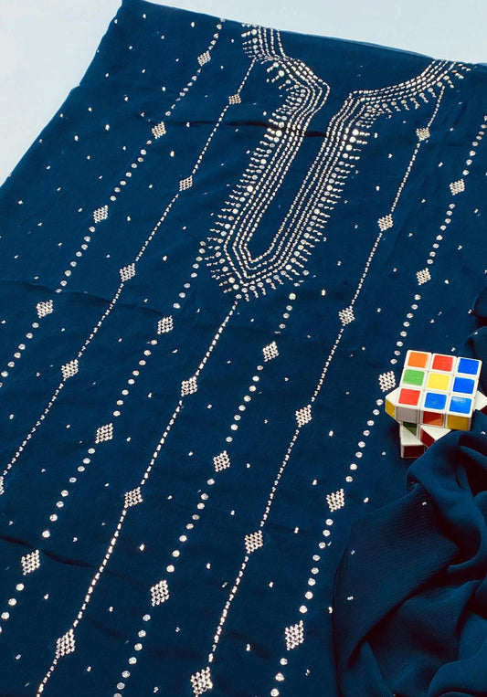 2 Pcs Women's Unstitched Hand Work Suit
