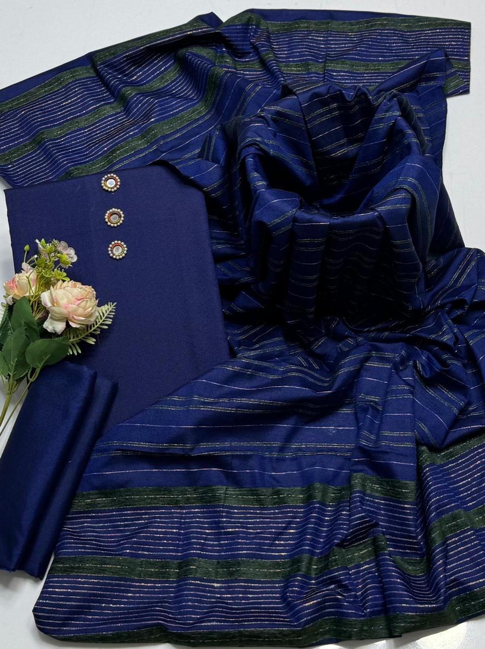 3 Pcs Women's Unstitched Plain Suit