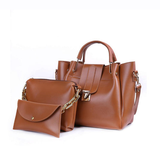 Women's PU Leather Plain Hand Bag
