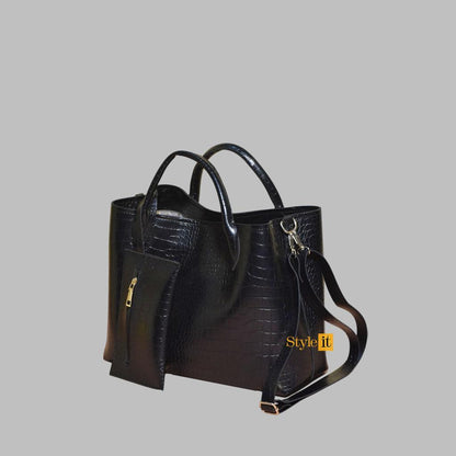 Women's PU Leather Printed Hand Bag Set