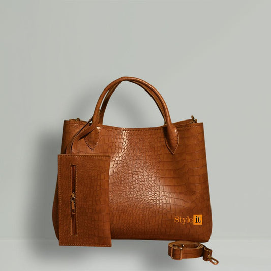 Women's PU Leather Printed Hand Bag Set