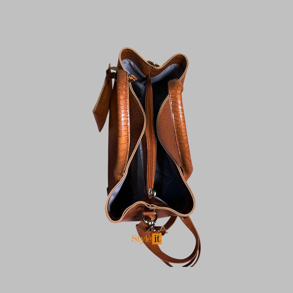 Women's PU Leather Printed Hand Bag Set