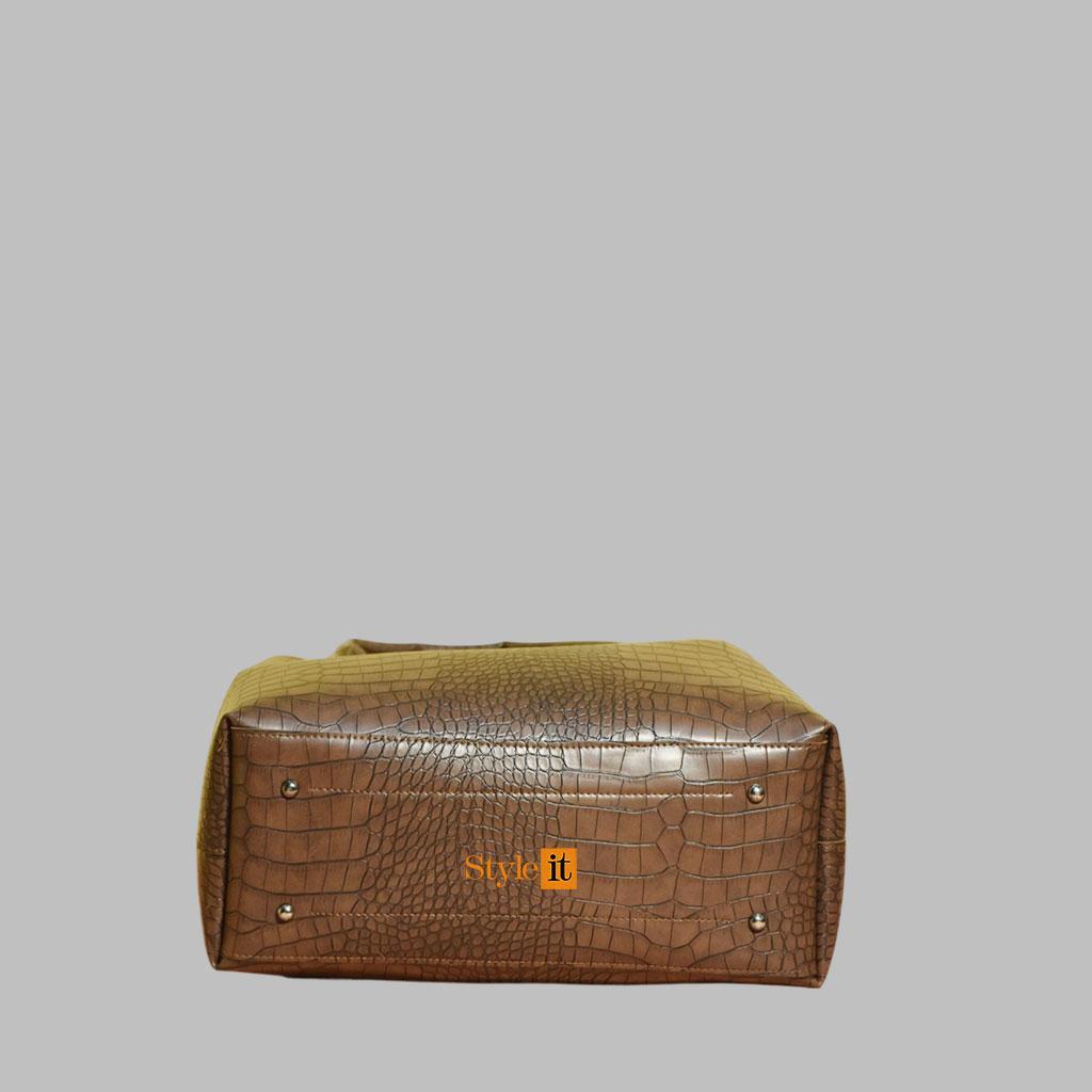 Women's PU Leather Textured Hand Bag Set