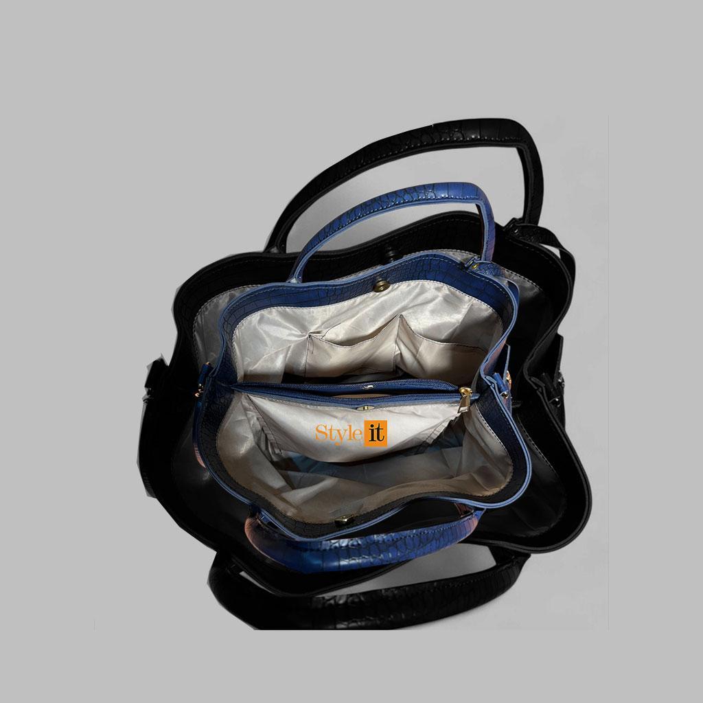 Women's PU Leather Textured Hand Bag Set