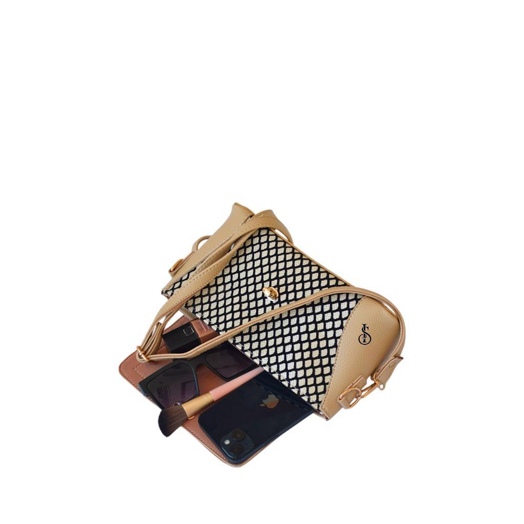 Girl's PU Leather Textured Shoulder Bag