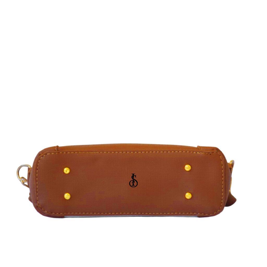 Girl's PU Leather Textured Shoulder Bag