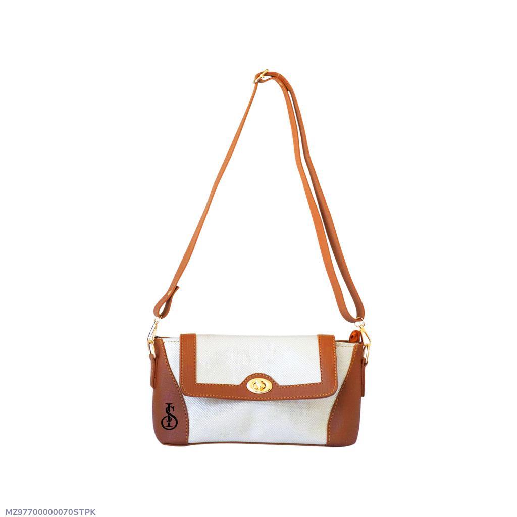 Girl's PU Leather Textured Shoulder Bag