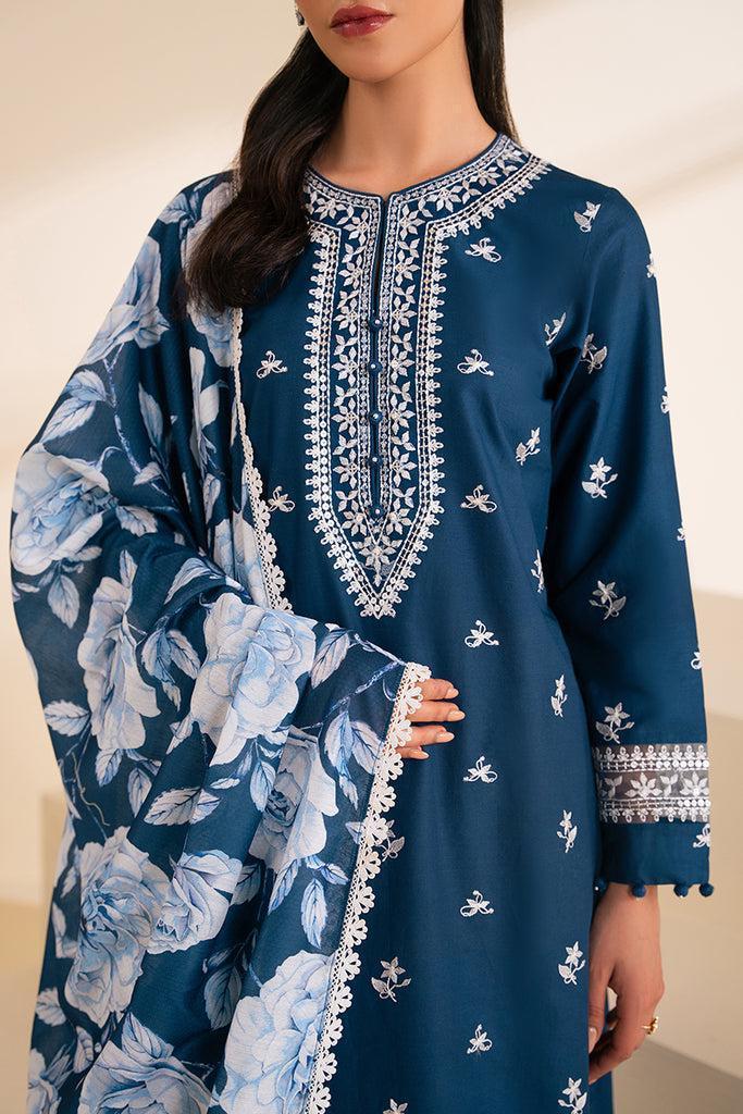 3 Pcs Women's Unstitched Embroidered Suit