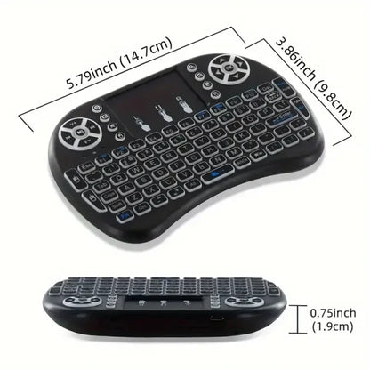 I8 2.4g Mini Wireless Keyboard With Touchpad | 7-color Backlight ,plug And Play | Super Cool Design | Perfect For Android Tv Box, Smart Tv, Projector, Ps3