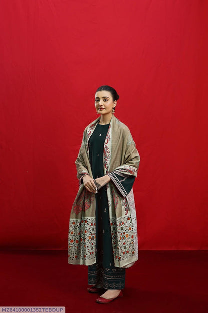 3 Pcs Women's Unstitched Embroidered Suit